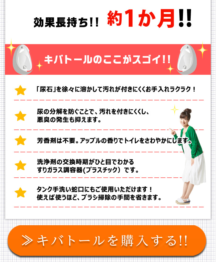 キバトール 小便器用 55g (新パッケージ)